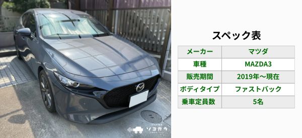MAZDA3スペック表 | 車買取のソコカラ MAZDA3 買取相場